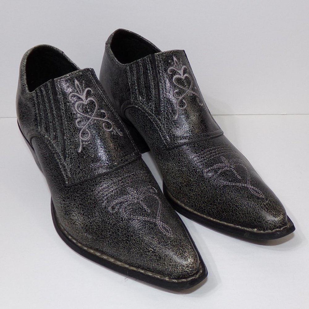 Durango Crush Women's Gray Leather Western Ankle Booties Pointed Toe Size 7 M